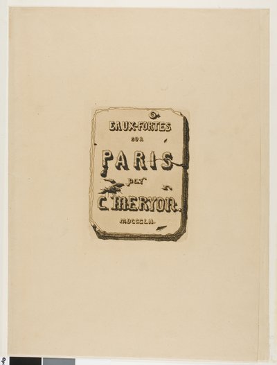 Página de título para Eaux-Fortes sur Paris de Charles Meryon