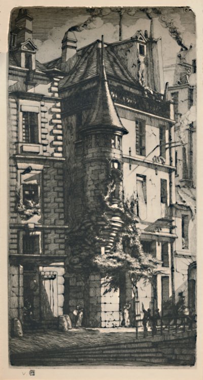 Tourelle De La Rue De La Tixéranderie 2nd State, 9 34 x 5 316 Inches, 1852, 1927 de Charles Meryon