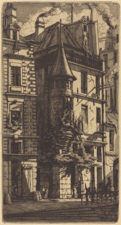 Casa con torre, Calle de los Tejedores, París de Charles Meryon