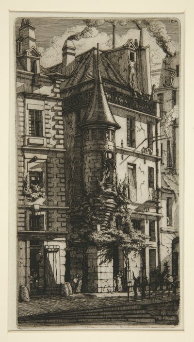 Torreta, rue de la Tixeranderie (Casa con torreta, rue de la Tixeranderie) de Charles Meryon