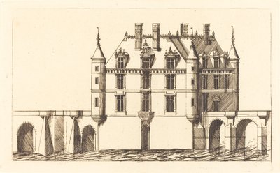 Chateau de Chenonceau, 1ra lámina de Charles Meryon after Jacques Androuet Ducerceau I