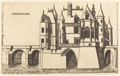 Chateau de Chenonceau, 2e planche de Charles Meryon after Jacques Androuet Ducerceau I