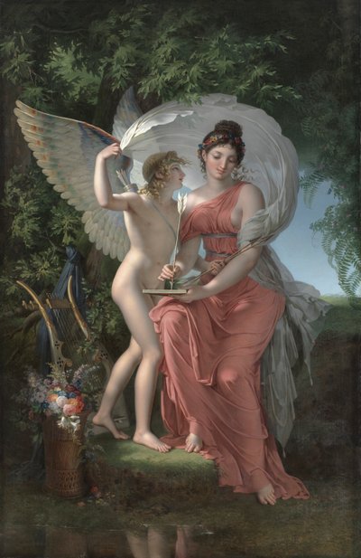 Erato, musa de la poesía lírica de Charles Meynier