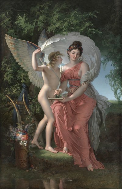 Erato, Musa de la Poesía Lírica, 1800 de Charles Meynier