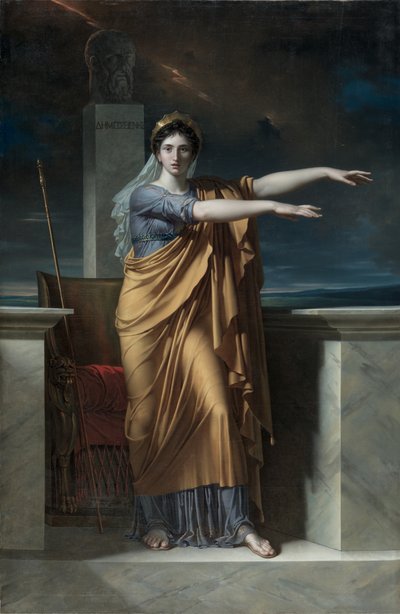 Polimnia, musa de la elocuencia; Erato, musa de la poesía lírica; Apolo, Dios de la Luz, la Elocuencia, la Poesía y las Bellas Artes con Urania, Musa de la Astronomía; Calíope, musa de la poesía épica; Clio, musa de la historia de Charles Meynier