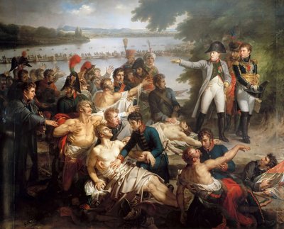 El Retorno de Napoleón a la Isla de Lobau después de la Batalla de Essling, 23 de mayo de 1809 de Charles Meynier