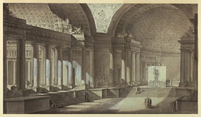 Fantasía Arquitectónica: Interior del Templo de Atenea de Charles Michel Ange Challe