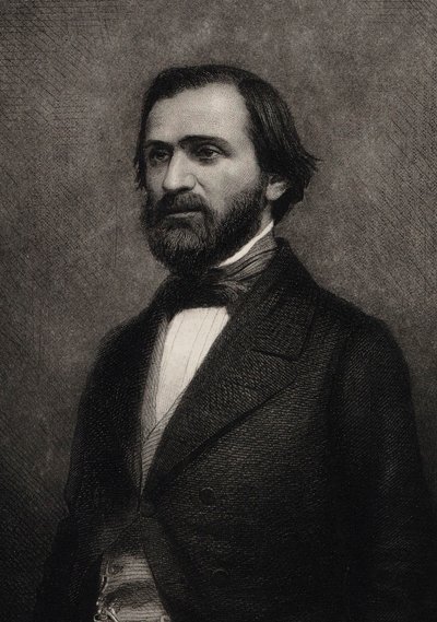 Retrato del compositor Giuseppe Verdi 1813-1901, c. 1850 de Charles Michel Geoffroy