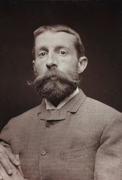 Álbum Artístico y Biográfico, 5º año, Salón 1885; retrato del artista estadounidense Edwin Lord Weeks (1849-1903) de Charles Michelez