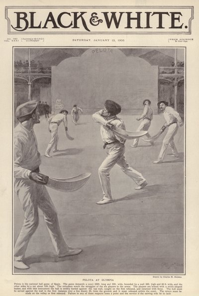 El deporte vasco de pelota jugado en Olympia, Londres de Charles Mills (after) Sheldon