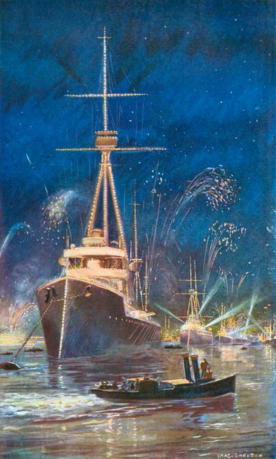 Iluminación de la Flota en el Támesis, 21 de julio de 1909 de Charles Mills Sheldon