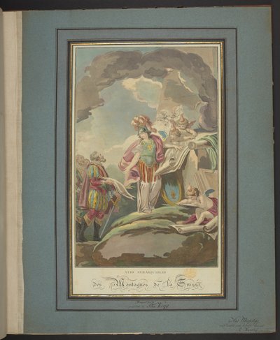 Vistas notables de las montañas de Suiza, frontispicio de Charles Monnet