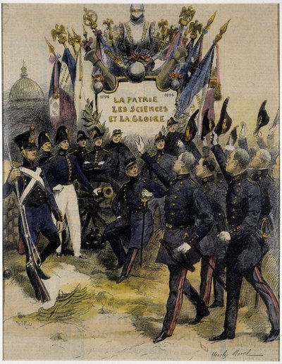 Politécnicos saludando a sus mayores (1794-1894) por Charles Morel (centenario de la escuela) de Charles Morel