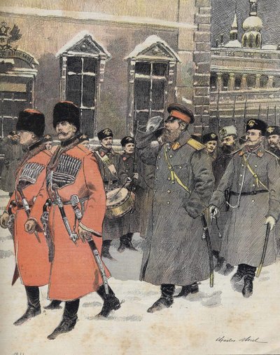 El emperador (zar) de Rusia Alejandro III fue a los Santos Oficios el 1 de enero de Charles Morel