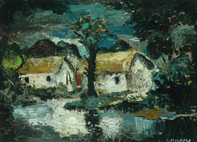 Cabaña con arroyo (óleo sobre tabla) de Charles Murray
