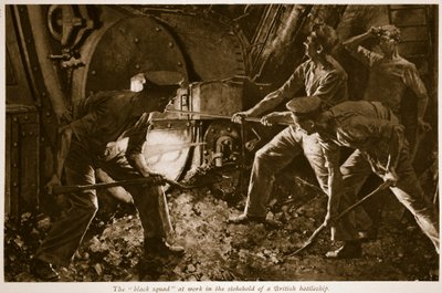 El "escuadrón negro" trabajando en el fogón de un acorazado británico de Charles Murray Padday