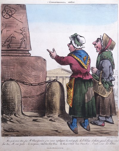 Caricatura de la erección del Obelisco en la Place de la Concorde, c.1831 de Charles Nantueil