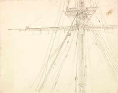 (detalle) de mástil y aparejo de Charles Napier Hemy