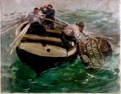 Recogiendo Trampas de Langosta de Charles Napier Hemy