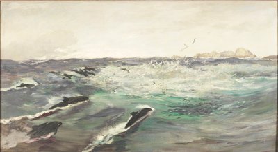 Marsopas Persiguiendo Caballas de Charles Napier Hemy