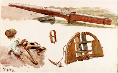 Estudios de Accesorios de Barco de Charles Napier Hemy