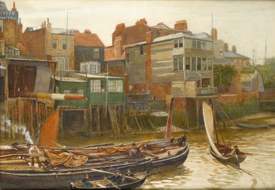 El Támesis en Cold Harbour, Blackwall, 1896 de Charles Napier Hemy