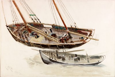 Dos estudios de un arrastrero de Charles Napier Hemy
