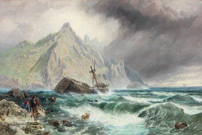Naufragio de una fragata en la costa sur de España, 1863 de Charles Napier Hemy