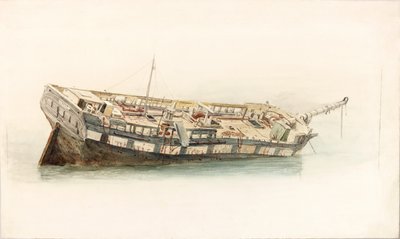 Naufragio de un barco de guerra de Charles Napier Hemy