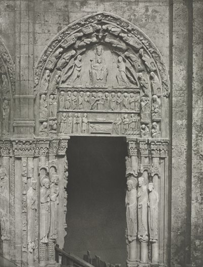 Catedral de Chartres: Puerta derecha del Portal Real con Nuestra Señora de Chartres de Charles Nègre