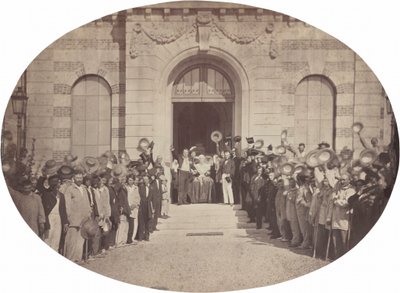 Asile Impérial de Vincennes: Saludo al Emperador el 15 de agosto de 1859 (foto) de Charles Nègre