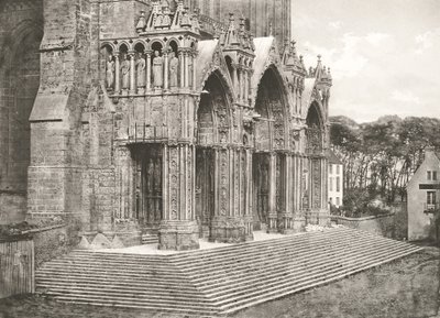 Catedral de Chartres - Pórtico del Mediodía siglo XII, c. 1854, impreso c. 1857 de Charles Nègre