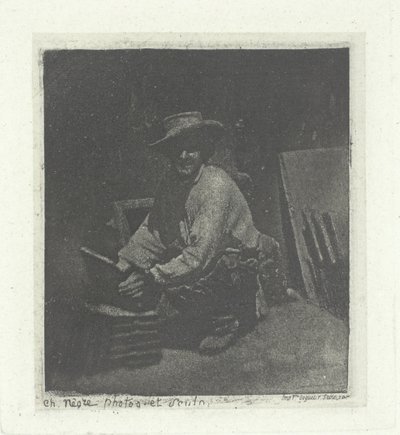 Albañil arrodillado, febrero-marzo 1854, impreso en 1982 de Charles Nègre