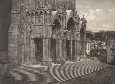 Plancha XII Catedral de Chartres, Pórtico del Mediodía, 1855 de Charles Nègre
