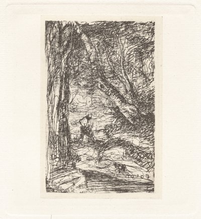 Planche XI - Le Bûcheron (Plancha XI - El leñador),c. 1857 (grabado) de Charles Nègre
