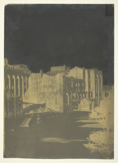 El Palacio del Papa, Aviñón, c. 1851 de Charles Nègre