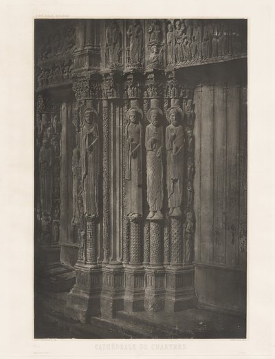 Plancha XIII – Catedral de Chartres, Columnas de Estatuas en la Puerta Central de la Entrada Real de Charles Nègre, André Jammes