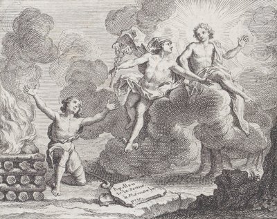 Apolo, Mercurio y las pastoras, Fábula X en La Motte, Fábulas Nuevas, 1719 de Charles Nicolas Cochin