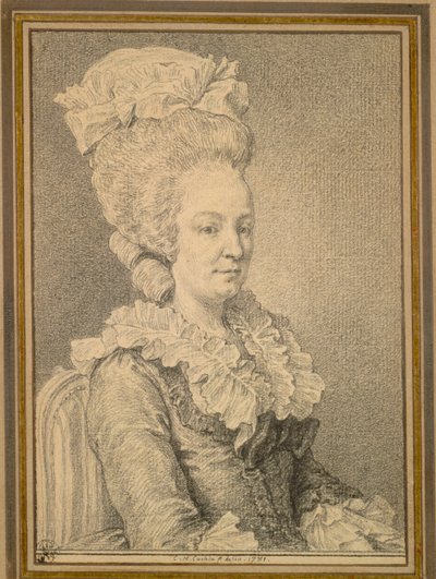 Retrato de medio cuerpo de una mujer sentada de Charles Nicolas Cochin