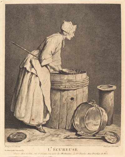 La Ecureuse de Charles Nicolas Cochin I after Jean Siméon Chardin