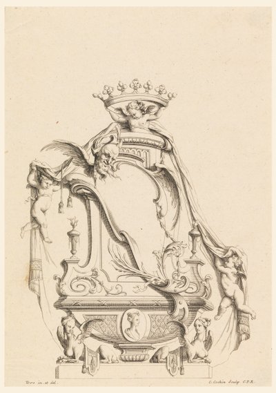 Diseño para cartucho de "Cartouches Nouvellement Inventez" de Charles Nicolas Cochin the younger