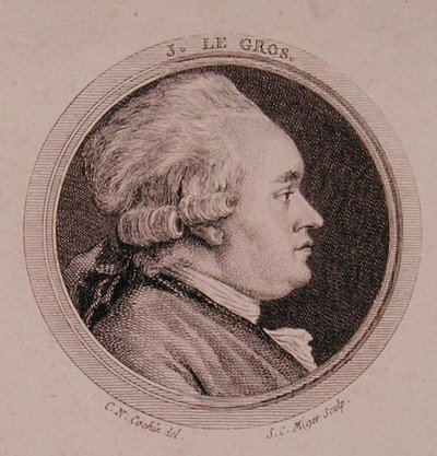 Retrato de Joseph Le Gros (1739-93) grabado por Simon Charles Miger (1736-1820) de Charles Nicolas II (after) Cochin
