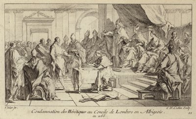 Condena de los Cátaros como herejes en el Concilio de Lombers, Francia de Charles Nicolas II Cochin