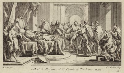 Muerte de Raymond VI, Conde de Toulouse de Charles Nicolas II Cochin