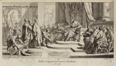 Dieta de Aquitania celebrada en Toulouse, 790 (grabado) de Charles Nicolas II Cochin
