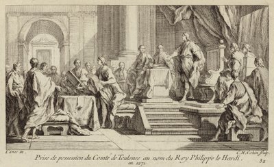 Posesión del Condado de Toulouse tomada en nombre del Rey Felipe III de Francia de Charles Nicolas II Cochin
