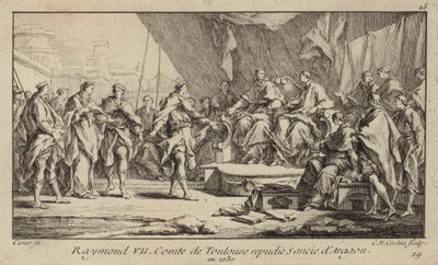 Raymond VII, conde de Toulouse, repudiando a su esposa, Sancha de Aragón de Charles Nicolas II Cochin