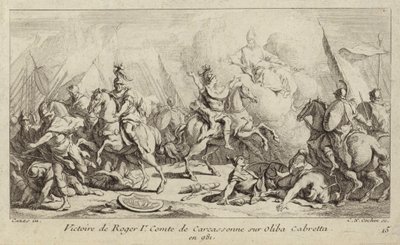 Victoria de Roger I, Conde de Carcasona, sobre Oliba Cabreta, 981 de Charles Nicolas II Cochin