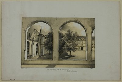 Vista interior del campo de recreo de Charles Nicolas Lemercier