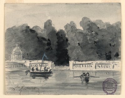 Un lago en un parque de Charles Nicolas Ransonnette
